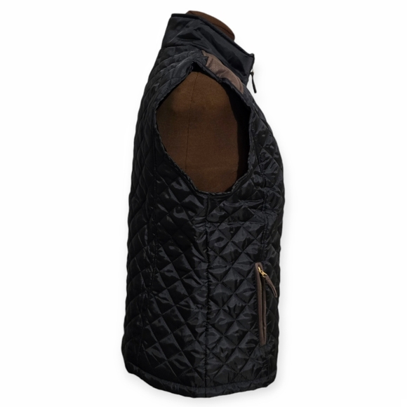 Oso Casuals Black Quilted Vest Woman Size L - Picture 3 of 12